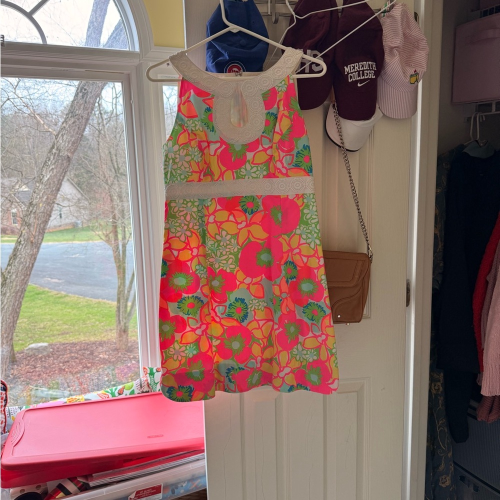 Lilly Pulitzer White Dress with Pink Label